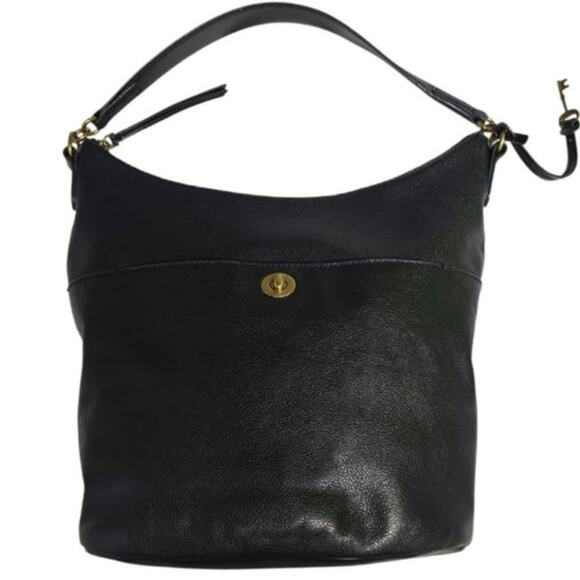 Fossil Talulla Hobo Shoulder Bag Purse Black Leather SHB2840 - Picture 2 of 13